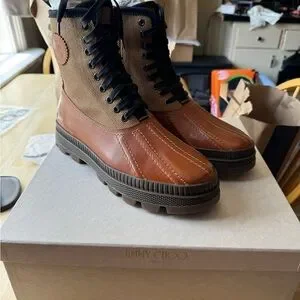 Jimmy Choo Tan Embossed Men\'s Boots Size 5 - Jimmy Choo X Timberland Suede Crystal Encrusted  main image 3
